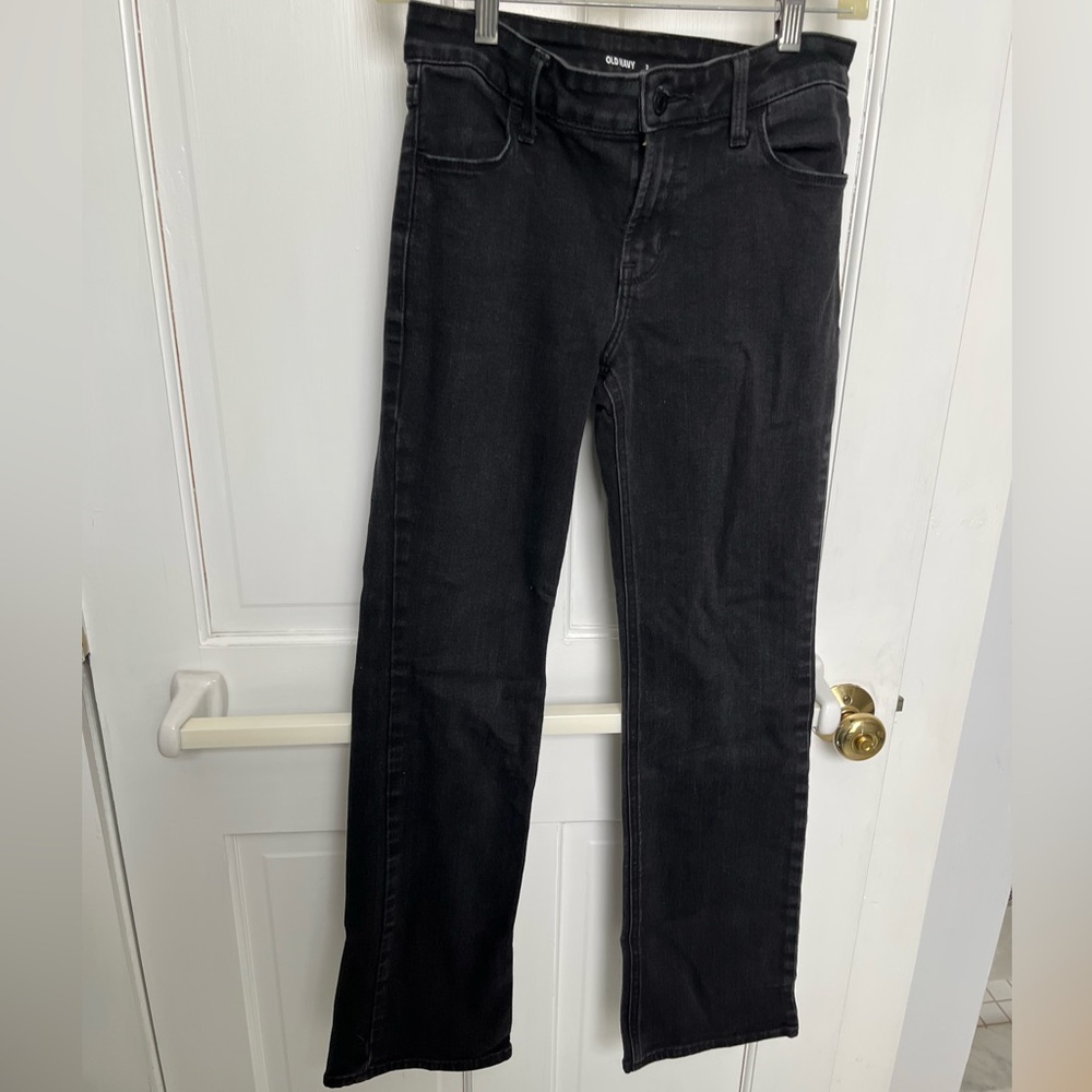 Old Navy Women's Straight Leg Mid-Rise Black Boot Cut Jeans